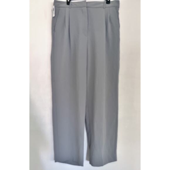 Aritzia Wilfred Effortless Pants Women 16 Basalt Grey Wide Leg Pleated Office - Picture 4 of 15